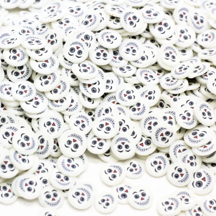 
New Halloween decoration polymer hot clay ghost and skull, handicraft sprinkle 