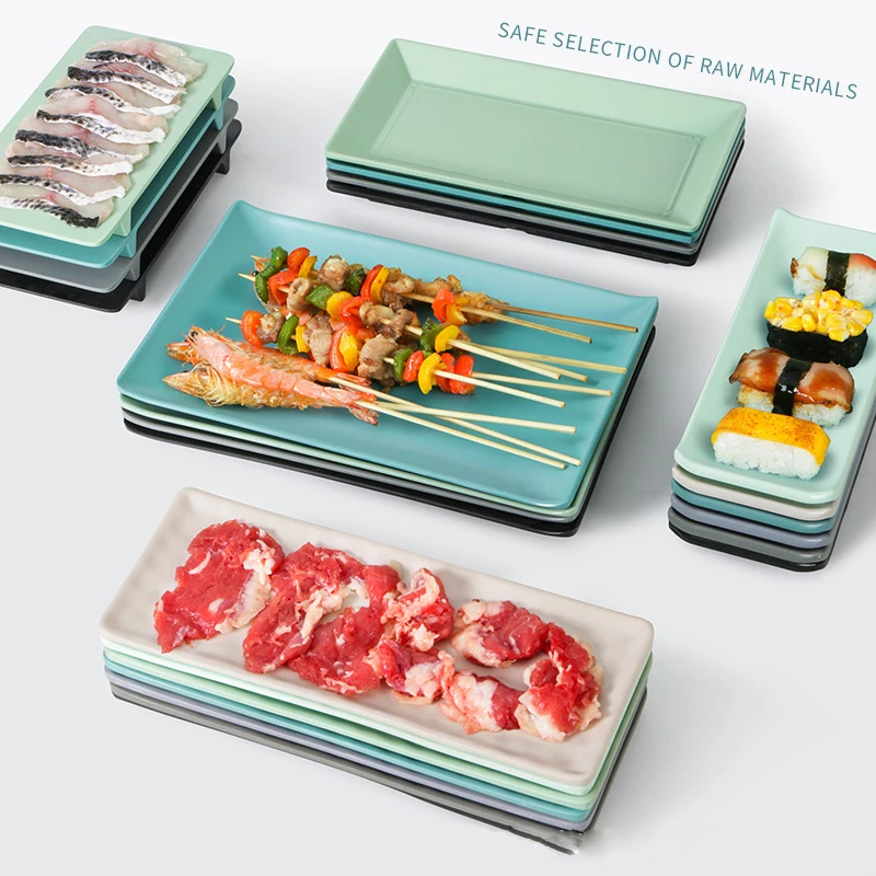 Home Hotel Restaurant Unbreakable Plastic Dishes Japanese Sushi Plates Melamine Plates