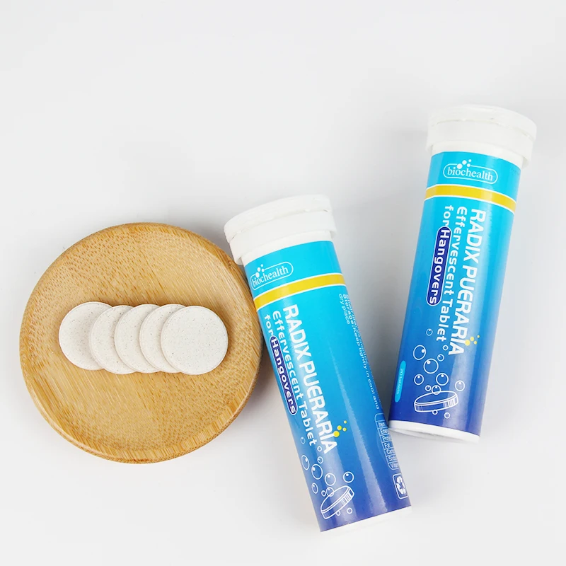 OEM Private label GMP certificated Vitamin C RADIX PUERARIA effervescent tablet for hangover relief