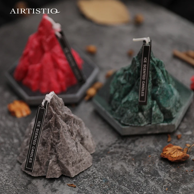 Wholesale art novelty mountain shaped taper candles