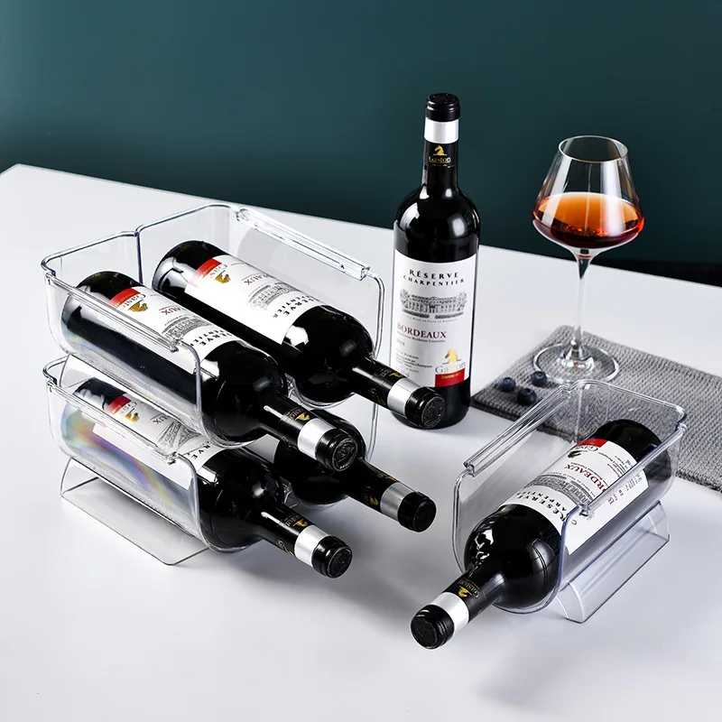 Cheap PET portable wine storage rack kitchen acrylic storage rack