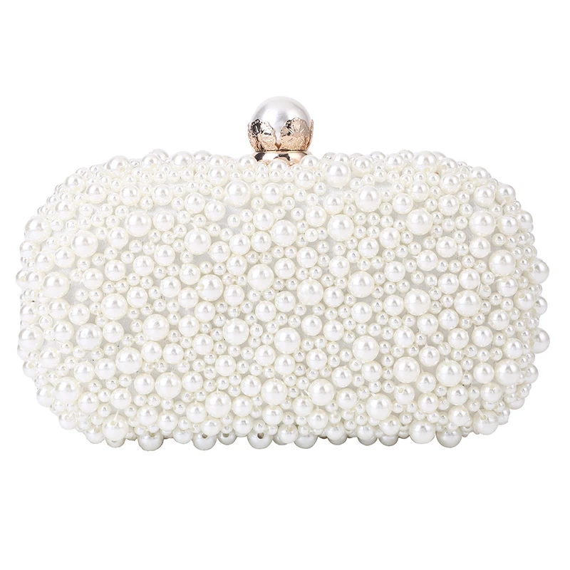 Women's Slim Fit Tuxedo Brand Fashion White Wedding Luxury Special Crystal Pearl Clutch Evening Bags For Women Luxury Colored Faux Pearls Evening Dress