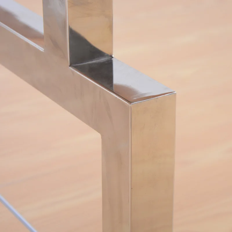 Strength factory four person school fast food canteen restaurant stainless steel conjoined table and chair