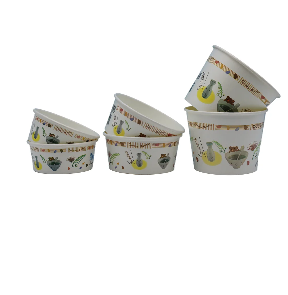 High Quality PLA Paper Salad Bowl Disposable Biodegradable with  Lid