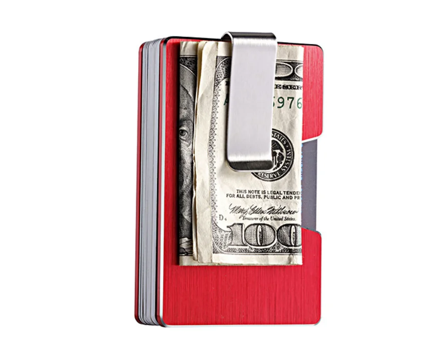 RFID Blocking Card Box Quick Access Storage Space Grade Lightweight Aluminum Non Traditional Wallet Free Attachable Cash Clip
