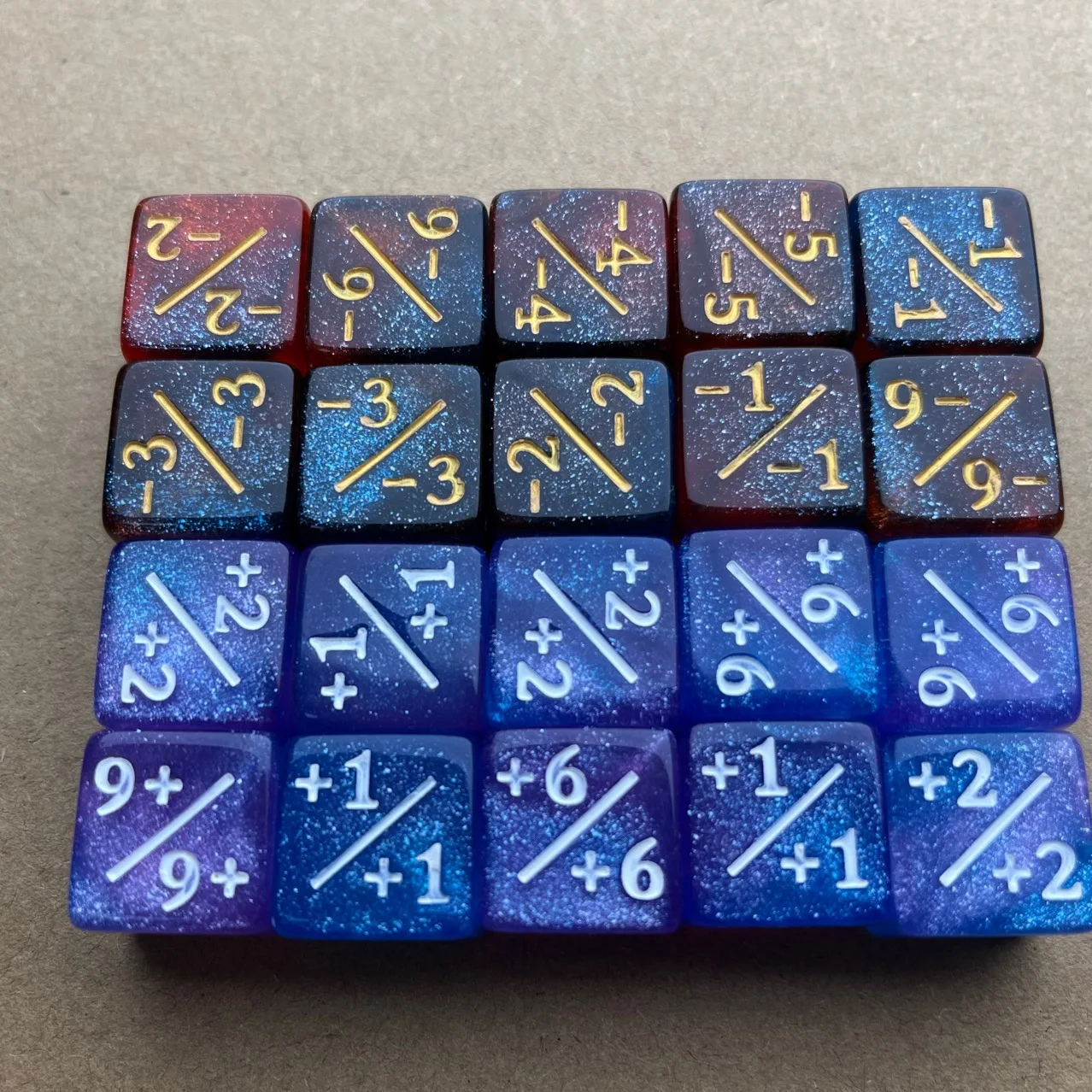 16mm D6 Plus and Minus Counter Dice Token Dice MTG Game DiceTable Game Double color Plastic Board Game Toys Accessories