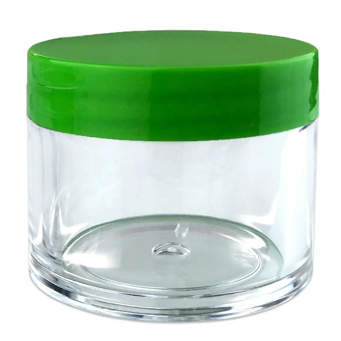 25g Plastic Cosmetic Jar Cream Round Shaped Cream Jar Can Customized Color and Logo with green lid