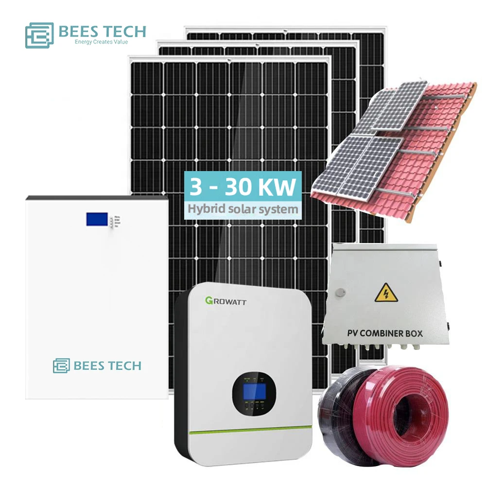 CE Approved 15kw off Grid Solar Power System Complete Kit Energy Solar Panel for Home Hybrid Growatt SRNE Inverter