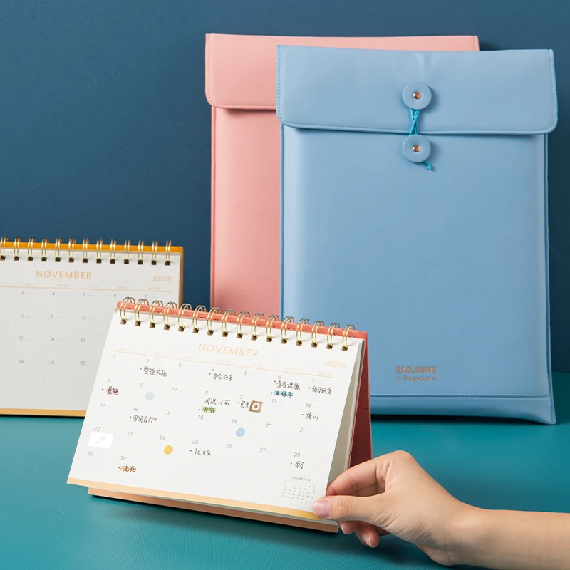 2021-2022 Desk Calendar 14 Month Work Pouch Plan Macaron Candy Color Desktop Decoration Custom