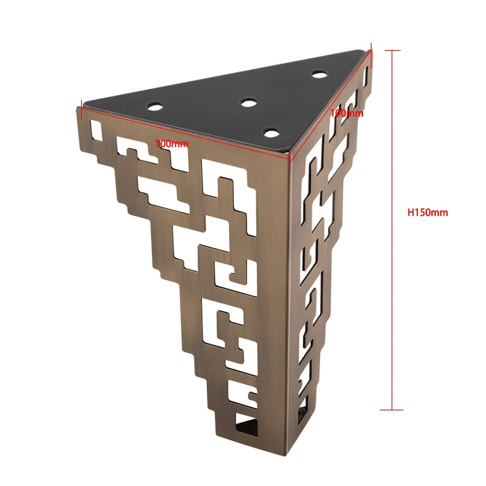 Antique Style Hollow-out Brass Furniture Feet Stainless Steel Decorative Metal Table Legs Bronze Sofa Leg