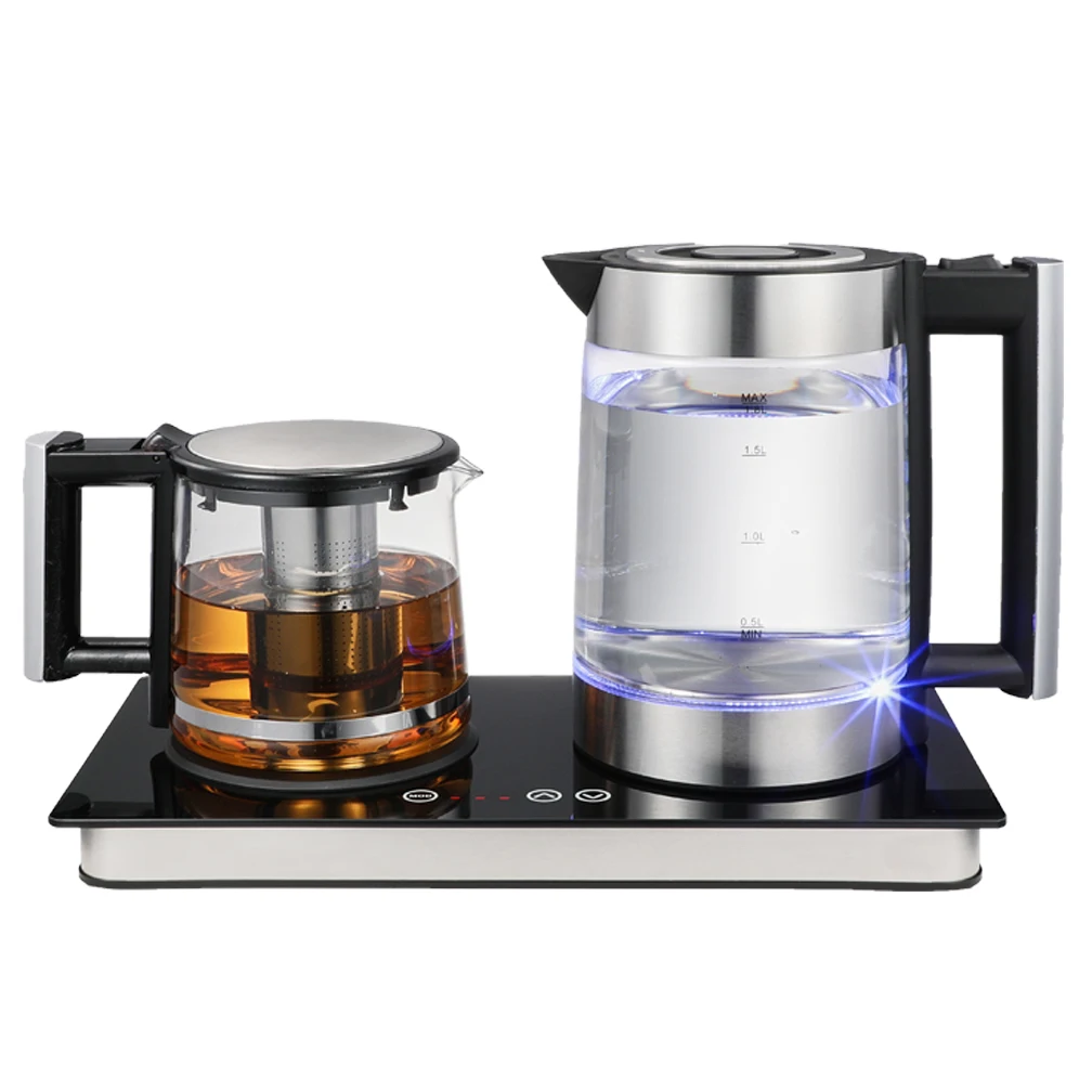 Turkish Tea Maker Customized Double Electric Kettle Glass Teapot Set  Electric Tea Kettle Glass Teapot Combination