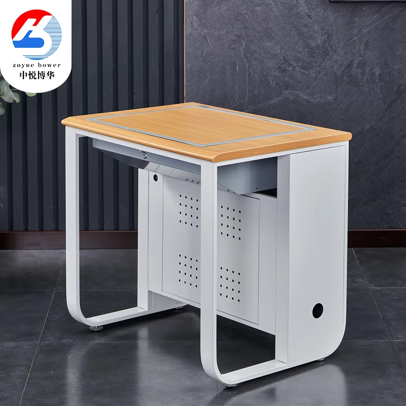 Multimedia Classroom Training Room Flip up Desktop Safe LCD Monitor Computer Desk