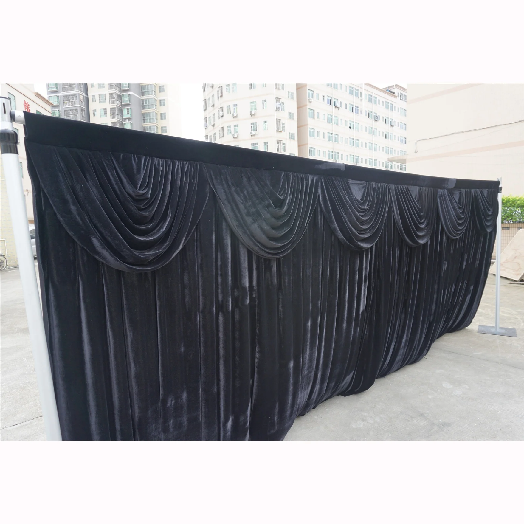 black drapes for photo booth trade show used pipe kits supply pleated design curtains customized