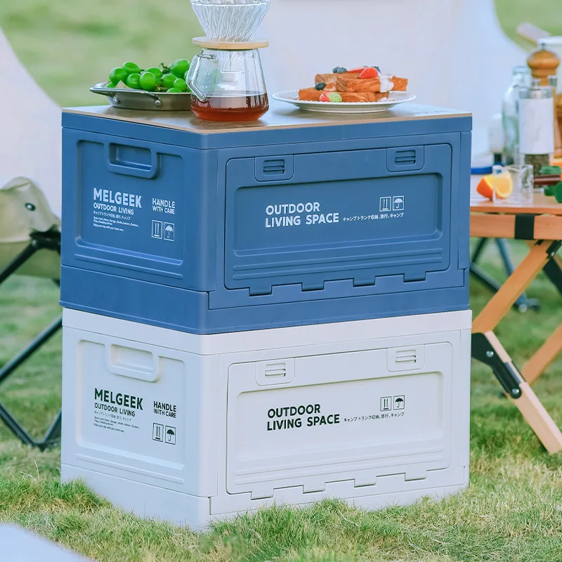 Foldable Storage Box Heavy Duty Case Multifunctional Clothes Beverage Storage Bin Camping Outdoor