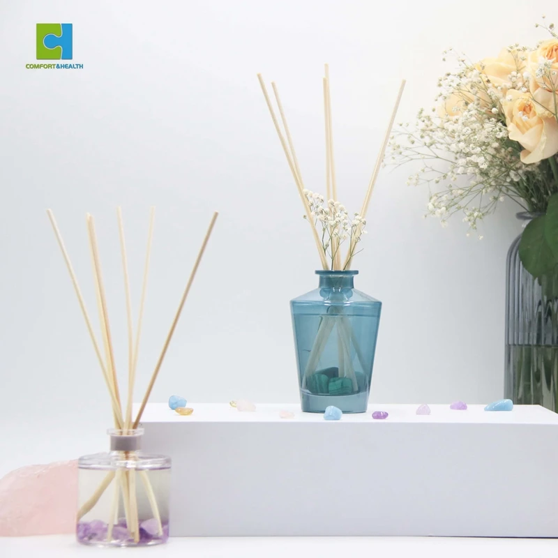 Color Flameless Essential Oil Reed Diffuser Bottle Luxury Crystal Reed Diffuser Incense Air Freshener Diffuser