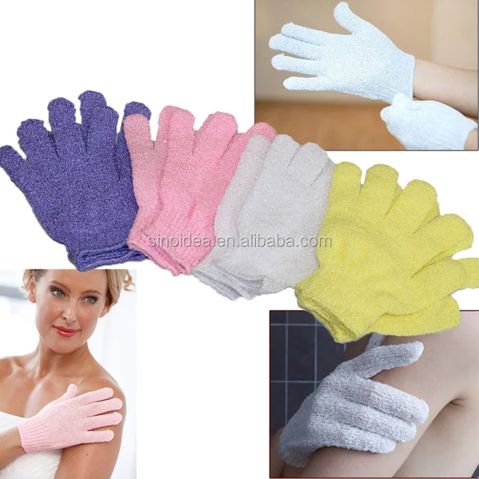 Enhance Skin Health bamboo charcoal exfoliating glove bamboo carbonized exfoliating double sided body glove bath