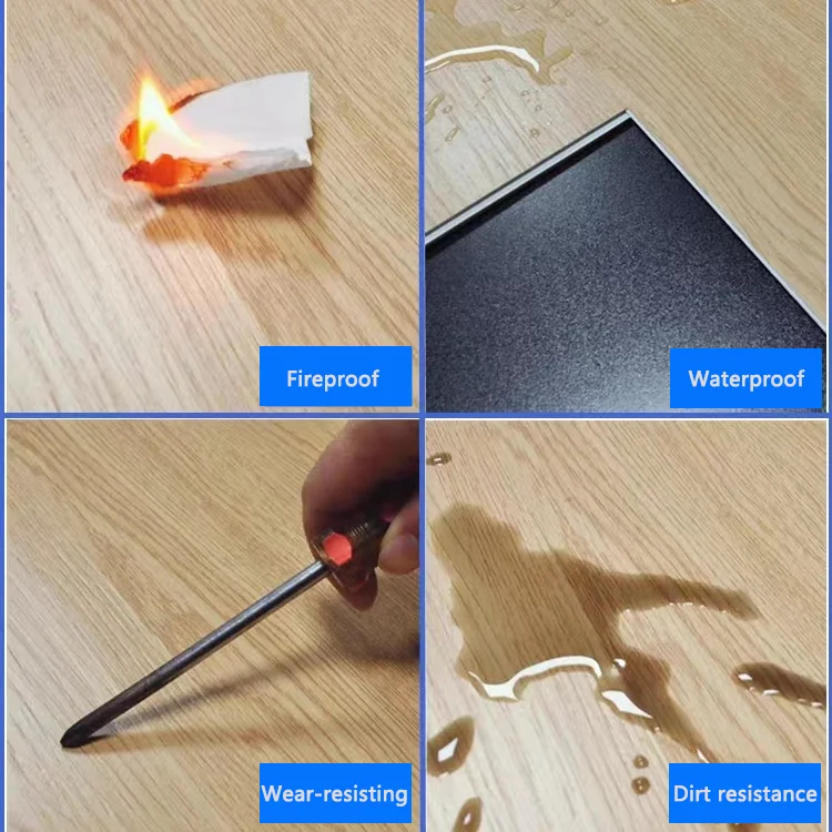 waterproof 4mm 5mm 6mm 7mm anti-slip plastic tiles spc flooring vinyl plank flooring factory