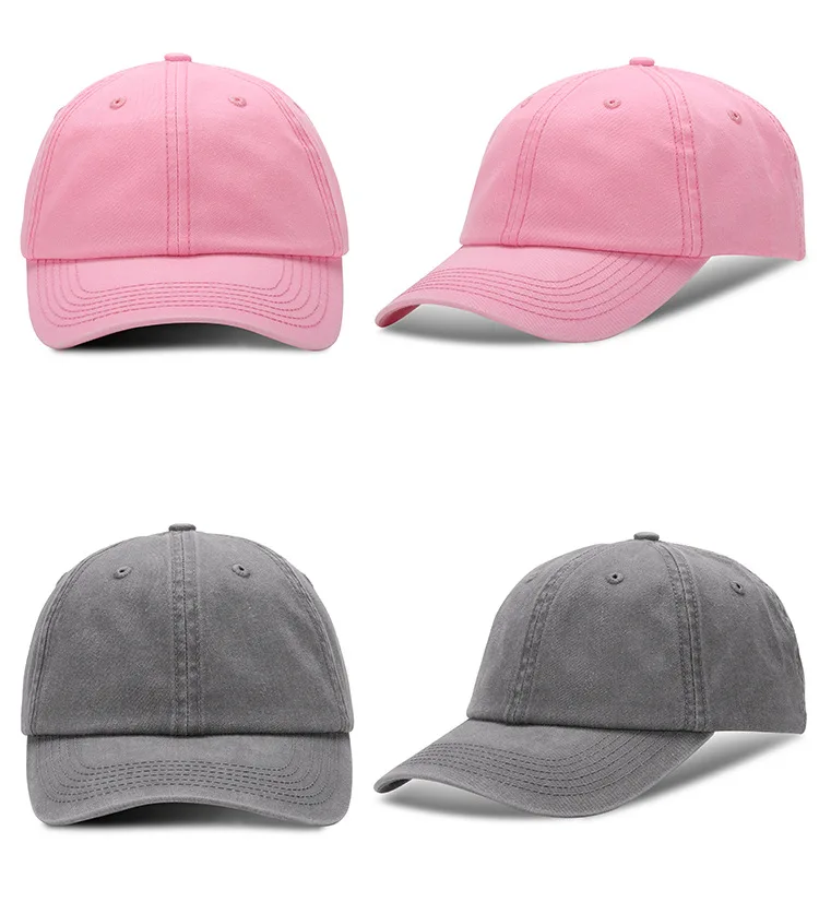 Custom Design Washed Blank Gorras Hats Curved Brim Snapback Unisex Sports Dad Baseball Cap Worn Out
