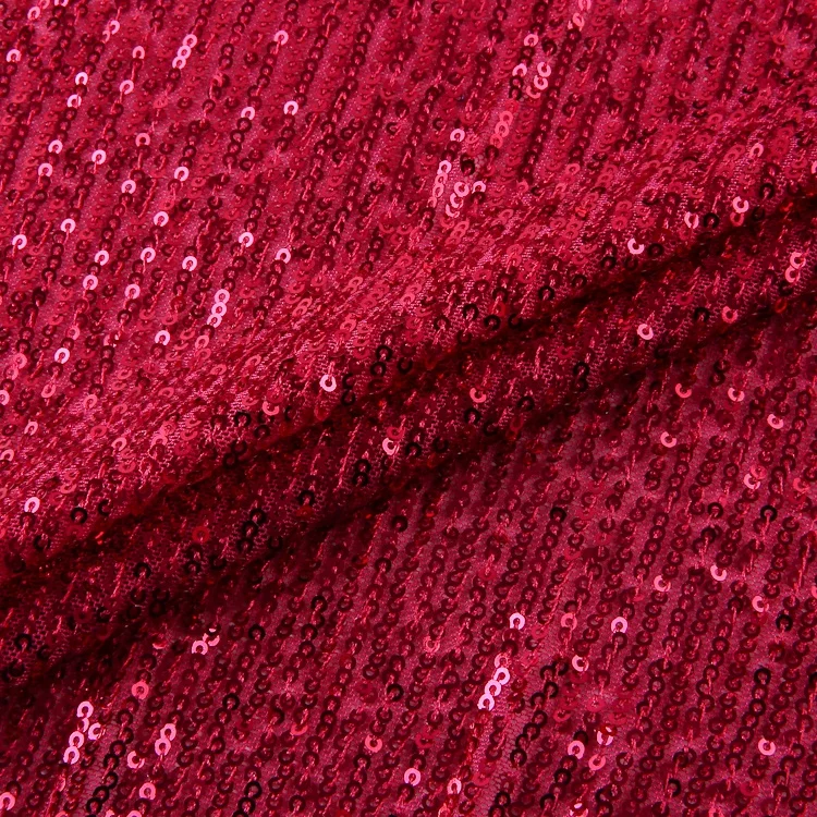 2024 New fashion cheap wholesale price 95%polyester 5%spandex white red glitter patterns fancy embroidery jacquard sequin fabric