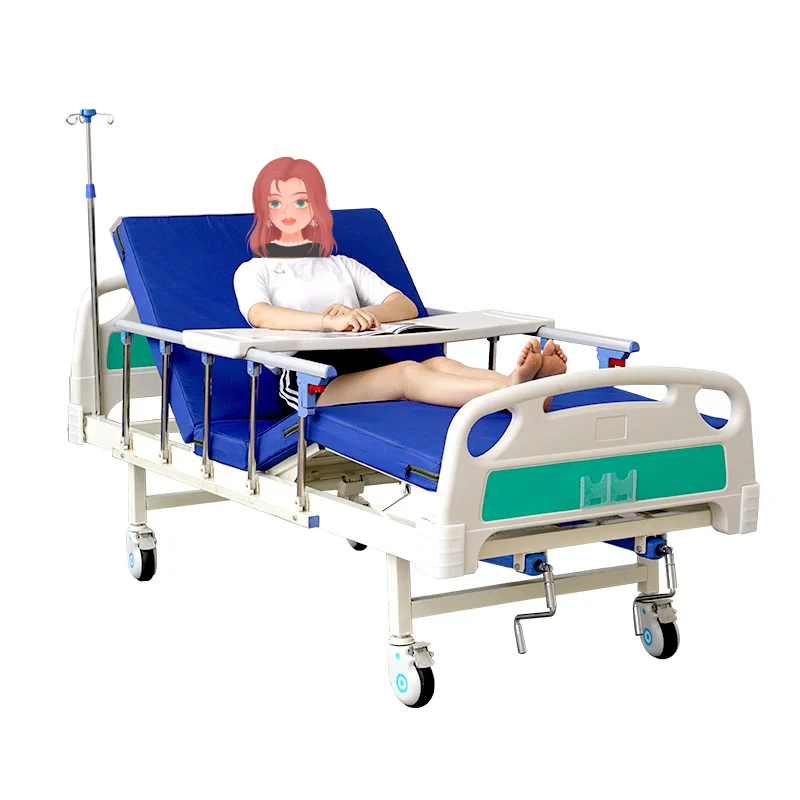 Cheap price manual 2 functions hospital bed adjustable patient bed