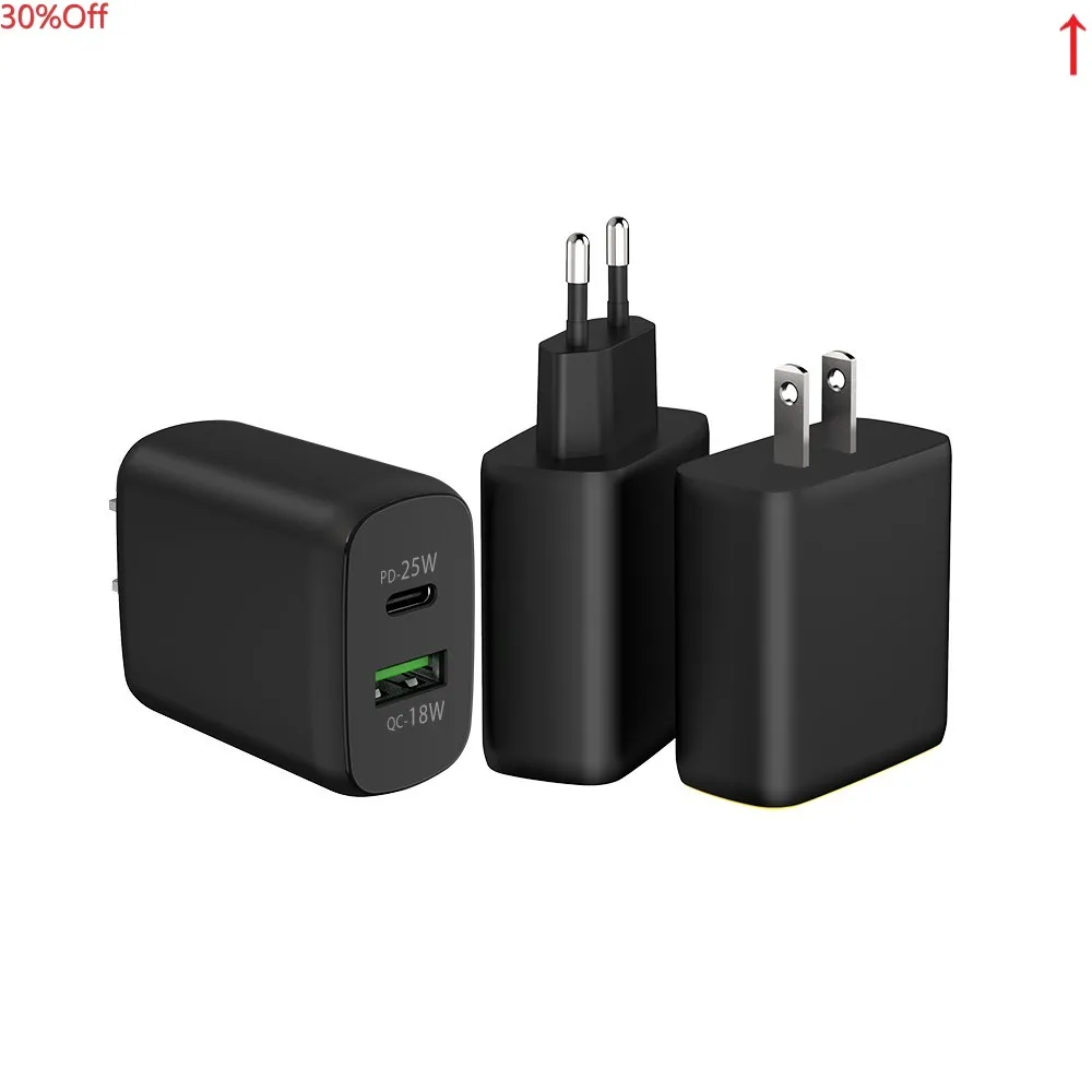 20W 25W 30W  A+C ,PD3.0+QC3.0 Dual USB port super fast functional charger  compatible for