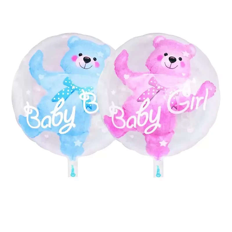 24 inch baby boy bear and baby girl balloon baby shower party decoration globos