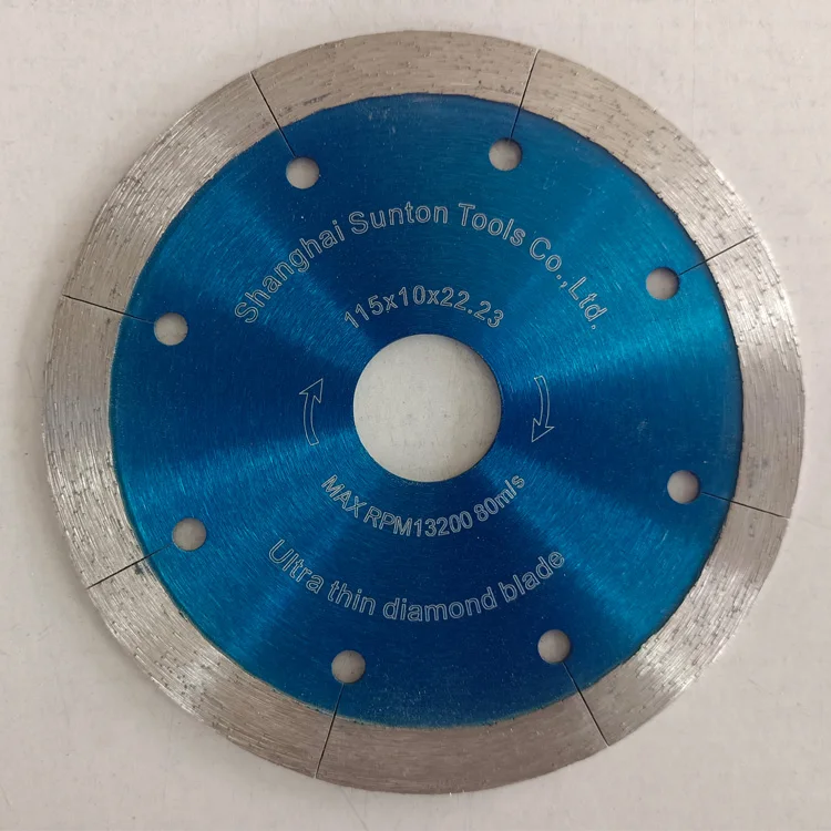 Continuous rim laser slots 115mm stone granite  ceramic tile porcelain cutting diamond saw blade
