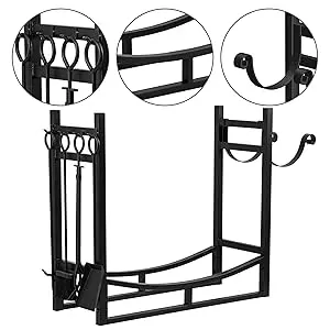 hOT Sale Small Dutdoor Fireplace or Fire Pit Wood Storage Holder Firewood Log Rack