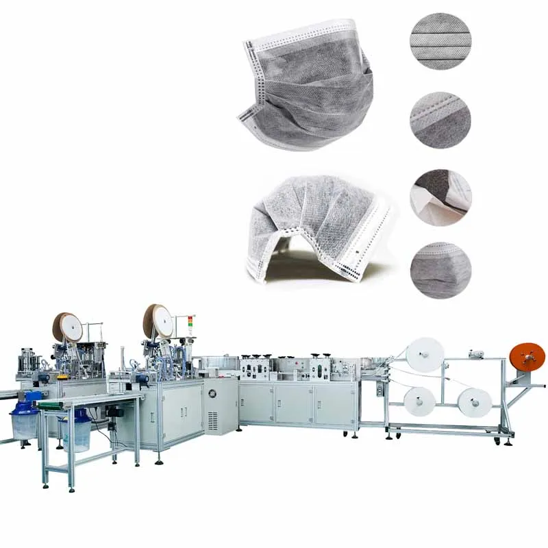 Inward ear cord type pleated mask machine (1 mask body molding device 2 ear cord welding device)