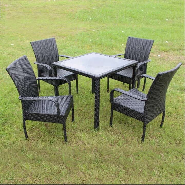 Garden Rattan Chair five-piece set, high-grade outdoor dining table and dining chair oval Z562