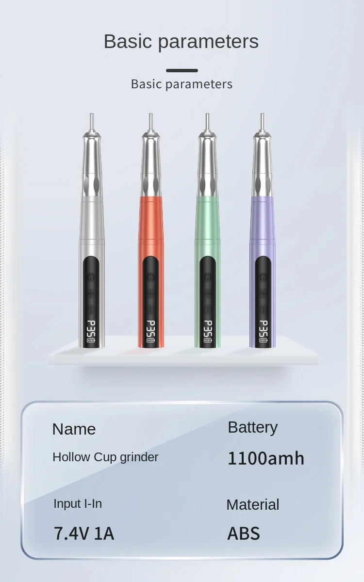 Professional Display Mini Kit Nail File Cordless s Rechargeable 35000RPM Manicure Machine Pen Electric Nail Drill