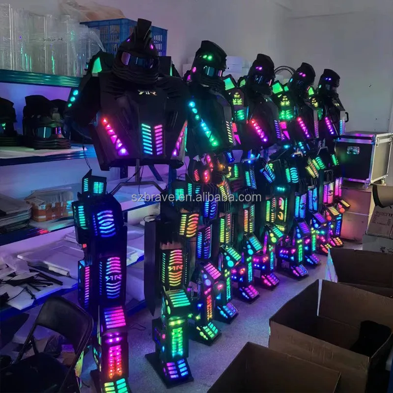 Glowing Robot Costumes LED Light Up Performance Garment Clothing Cosplay Costume Props Adult Clothing Bar Out of Stage