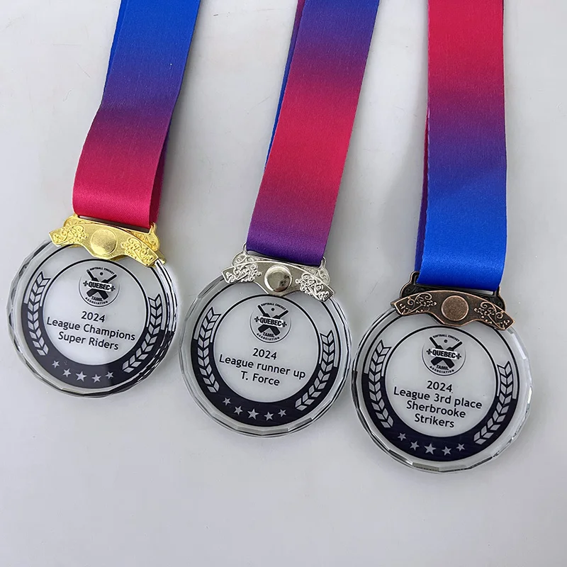 MH-NJ0165 Personalized Gold Silver Bronze 5cm 6cm 7cm 8cm Round Custom High End MVP Crystal Sports Medal