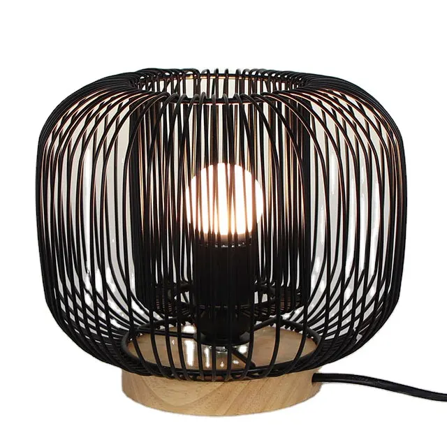 china custom black desk lighting decoration modernas lampara lamp shade modern iron table bedside metal wire lampshade frame