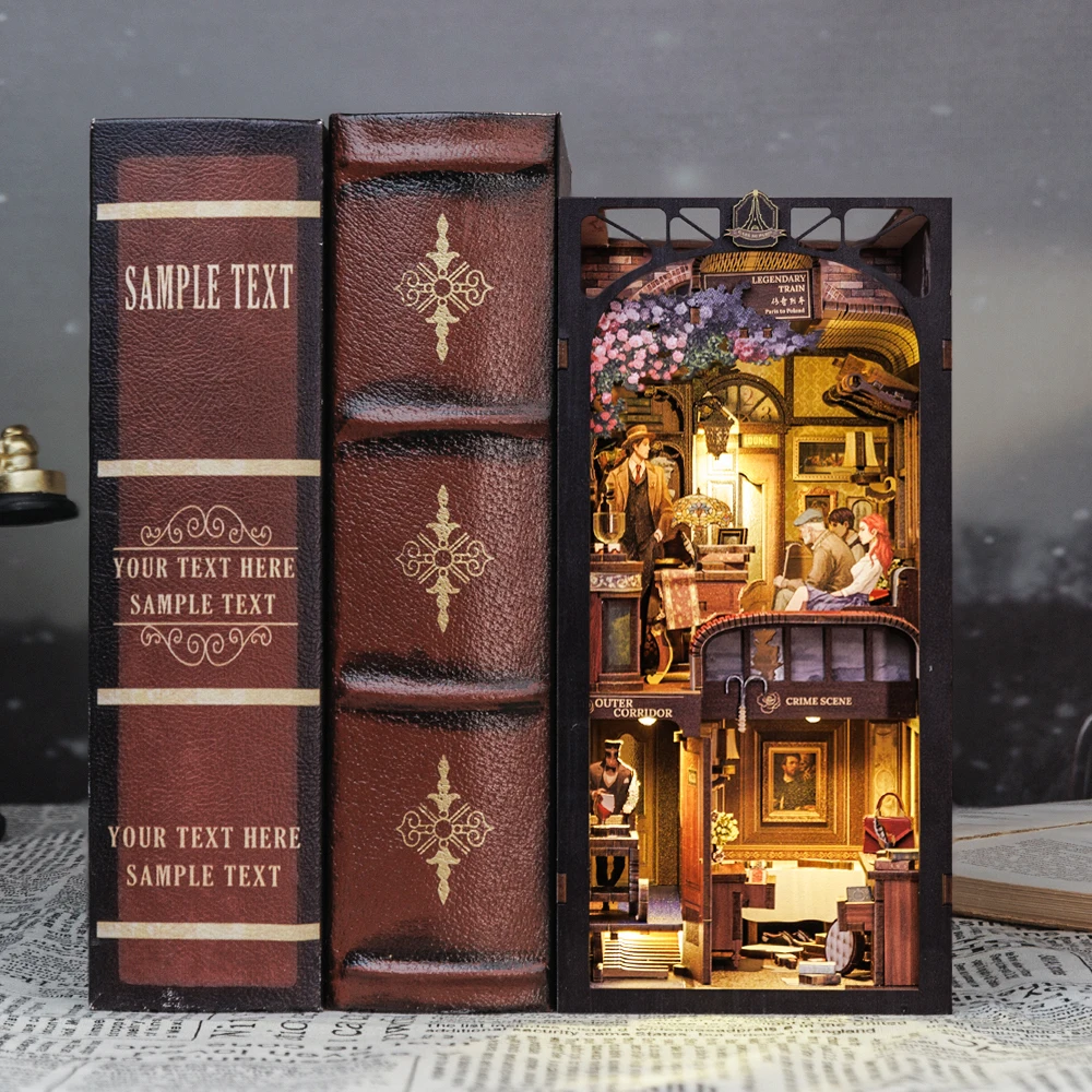 CuteBee New Style  DIY Book Nook Detective Miniature Dollhouse with Dust Cover Book Nook Kit Jigsaw Puzzle Use as Gift Ideas