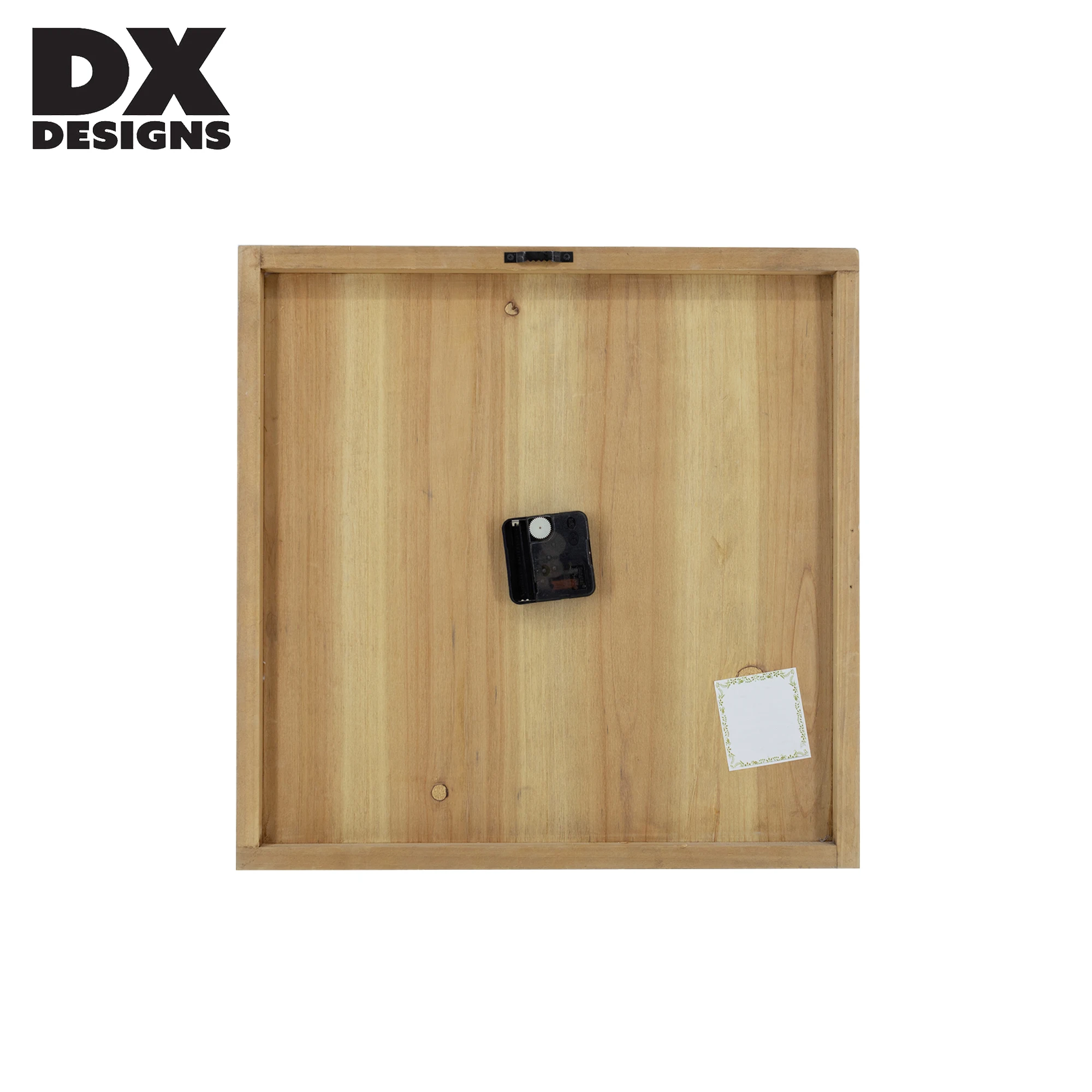 Roman Square-shaped Numeral Heavy Vintage Wood Frame Wooden Large Wall Decorative Clock