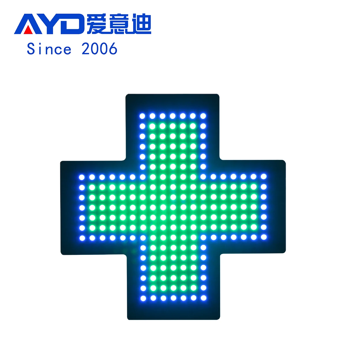 Shenzhen 35x35 см высокое яркое и низкое напряжение зеленый цвет сияющий открытый знак светодиодный аптечный крест