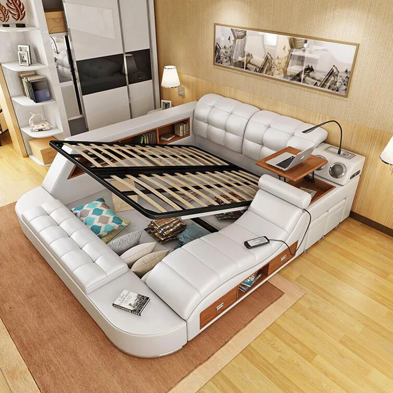 
electric massage leather bed king size wedding bed bedroom sets 