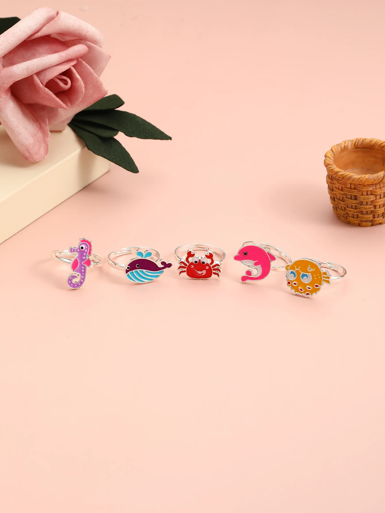 Animal Ring for Girls Cute Children Kids Jewelry Ring Good Quality Crystal Animal Rings Set For Girls