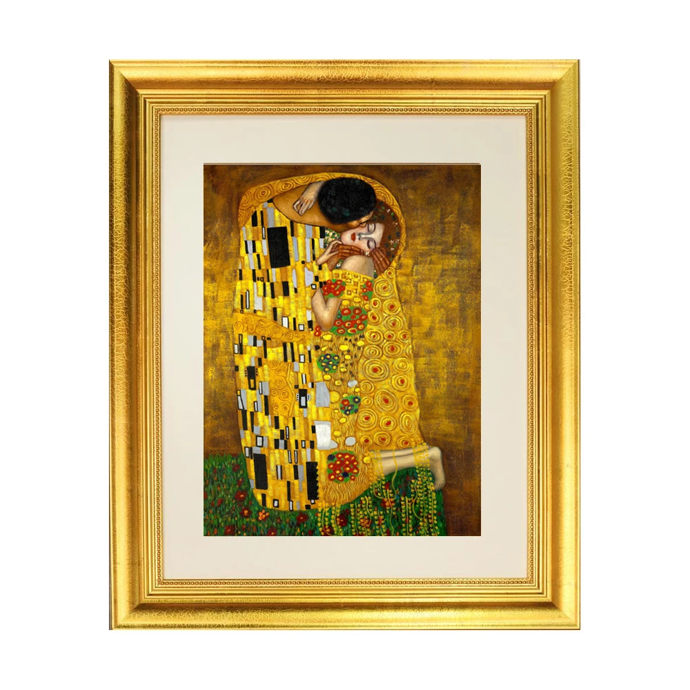 Custom Fashion Unique Antique Luxury Bright Gold Solid Wood coated with foil photo frame painting frame