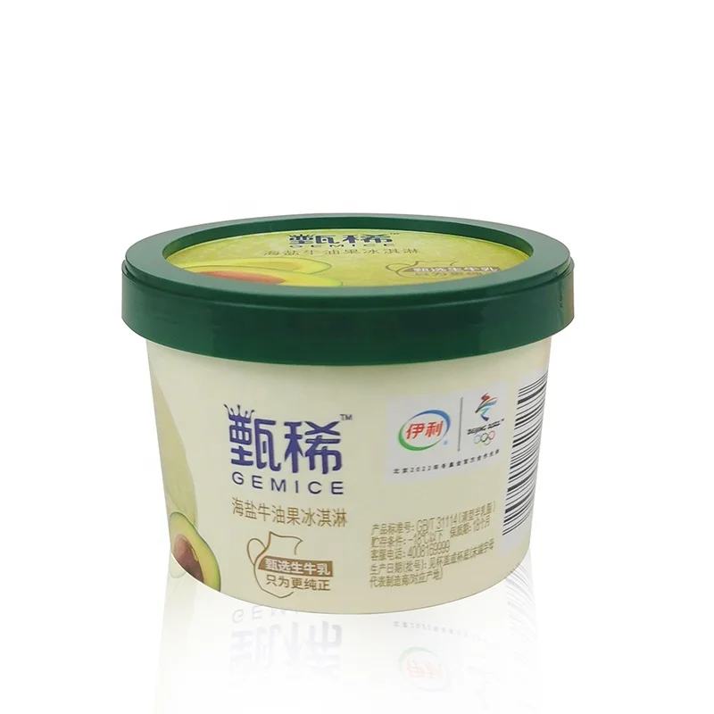 Pint print ice cream cup food grade bpa free eco friendly frozen safe 4oz 5oz 6oz ice cream cup pp with lid and spoon