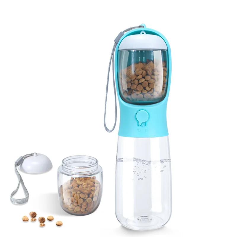Dog Water Bottle with Food Container, Leak Proof Portable Dog Water Bowl, Drinking Feeder & Dish Bowl