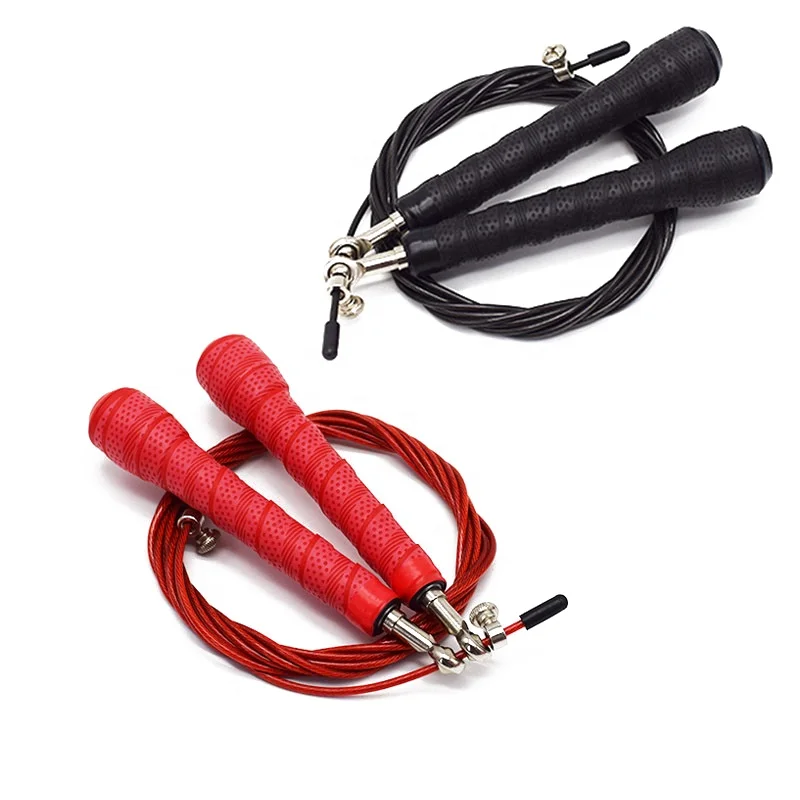 3M long Skipping  Rope  with Sweatband  handles pvc coated cable wire anti-slip speed aerobic exercise jump rope