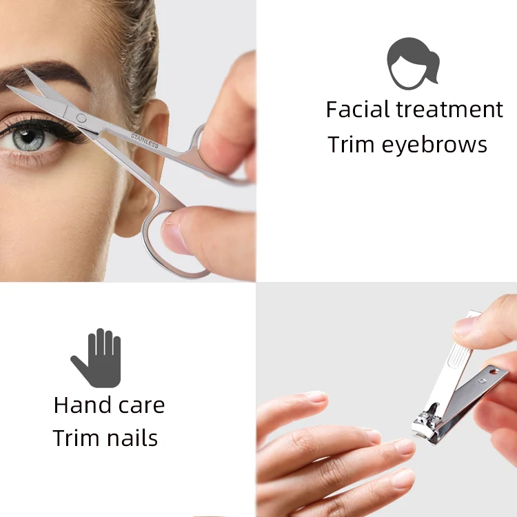 high quality 7 pieces high quality manicure & pedicure set Custom logo Grooming Kit nail clipper Nail scissors gift set Souvenir