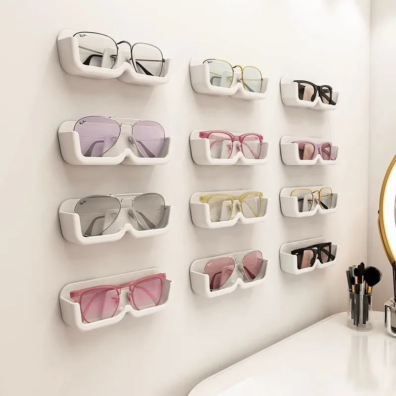 Wall Mounted Plastic PP Waterproof Pastable Sunglasses Myopia Storage Rack Wall Shows Eyewear Glasses Standing Racks