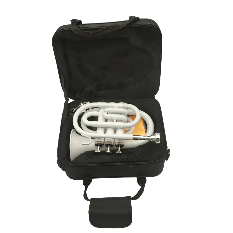 Customized Bb Flat Gold Lacquered Colored Pocket Trumpet Chinese Musical Instrument Cheap Trumpet For Beginner