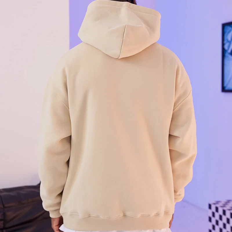 Custom Design Logo Blank Essential Long Sleeve Knit Pullover Heavyweight Hoodie Clothing Sweatshirt For Men