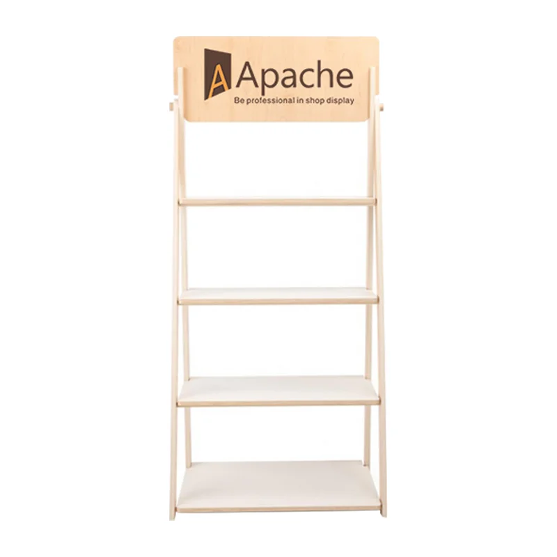 Customizable Wood Display Rack for Cosmetics Store Quality Display Stand