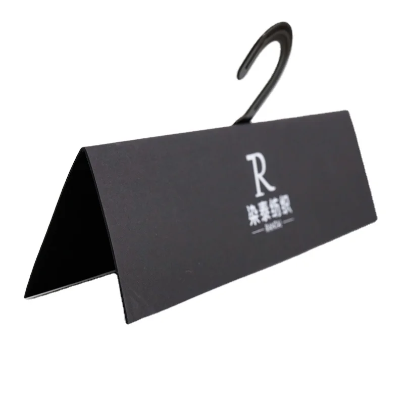Custom Logo Printed Paper Fabric Hanger With Plastic Hook