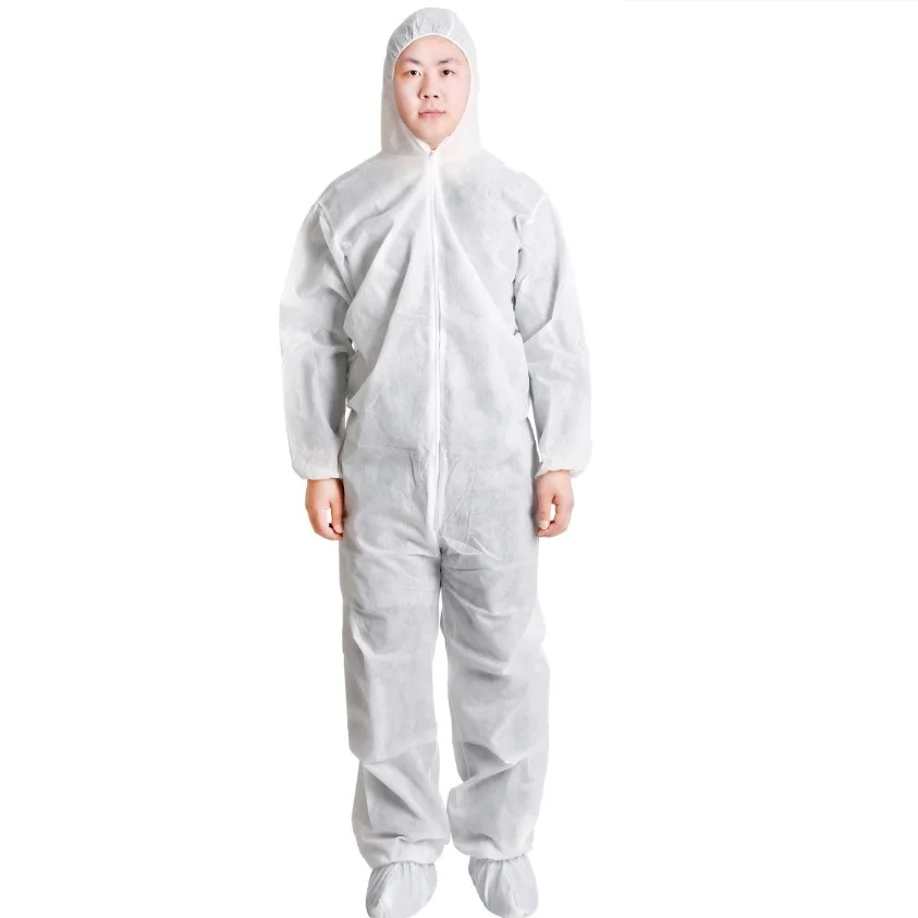 Hazmat-Suit Safe Suit Men Ppe Isolation Hazmat Spray 70 Gsm Work White Mechanic Paint Bio Hazard 65 Disposable Overall Coverall
